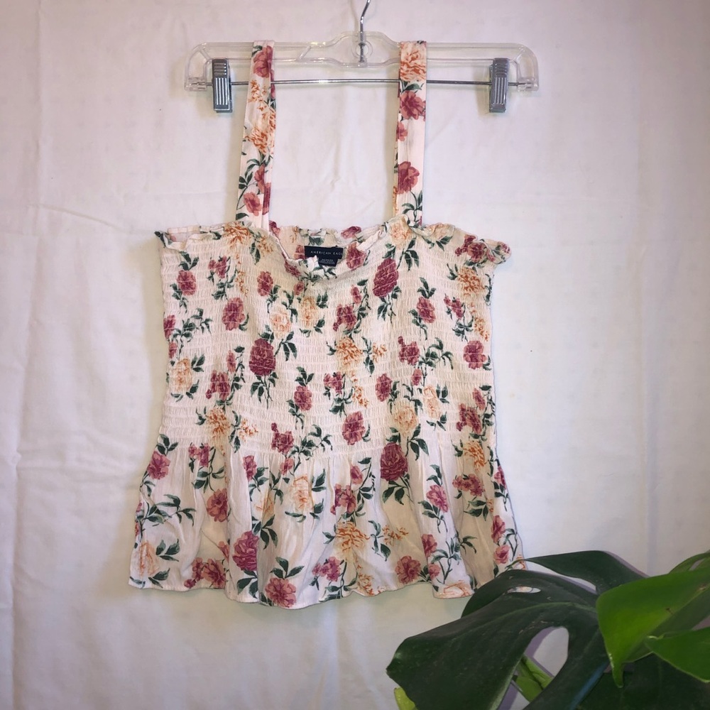 American Eagle floral tube top peplum!